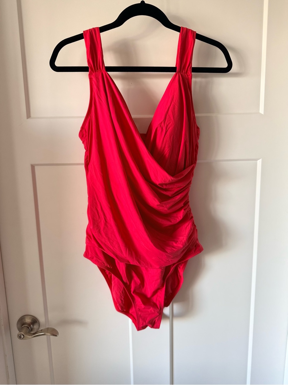 Jantzen Bright Pink/Red Draped One-Piece Swimsuit Size 16